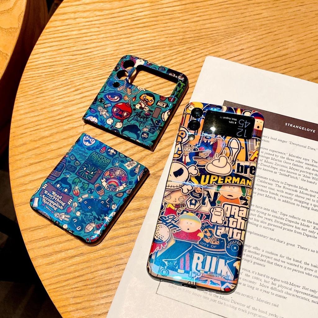 Ốp Lưng Họa Tiết Sticker Cho Samsung Galaxy Z FLIP 5 / Z FLIP 4 / Z FLIP 3