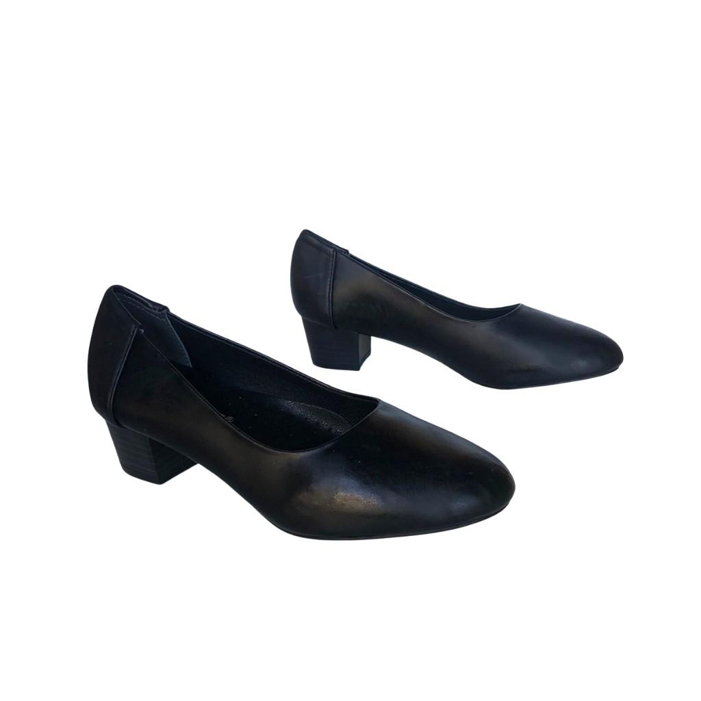 Giày nữ da thật gót 5 phân phong cách hàn quốc 21679