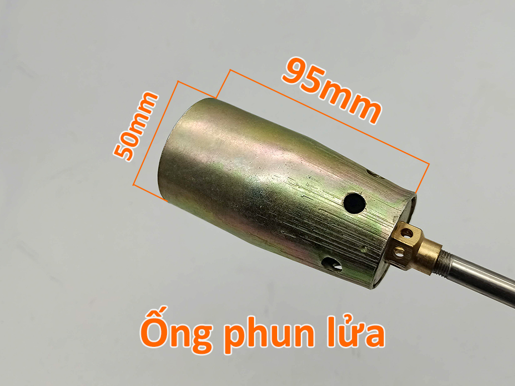 Khò ga công nghiệp cán dài 60cm ống lửa Φ50mm dây gas 1m50