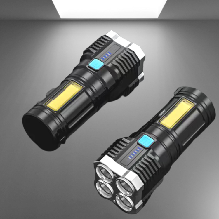 Đèn pin cầm tay 4 bóng led siêu sáng chống nước -pin khỏe- chiếu xa