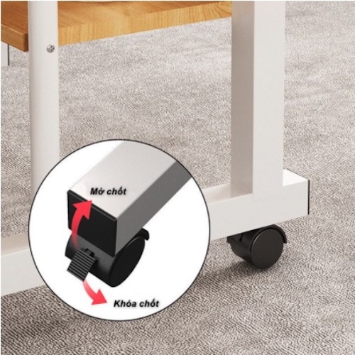 Bàn Làm Việc Kệ Sách Tại Giường Có Bánh Xe Tiện Lợi UDesk&Dura