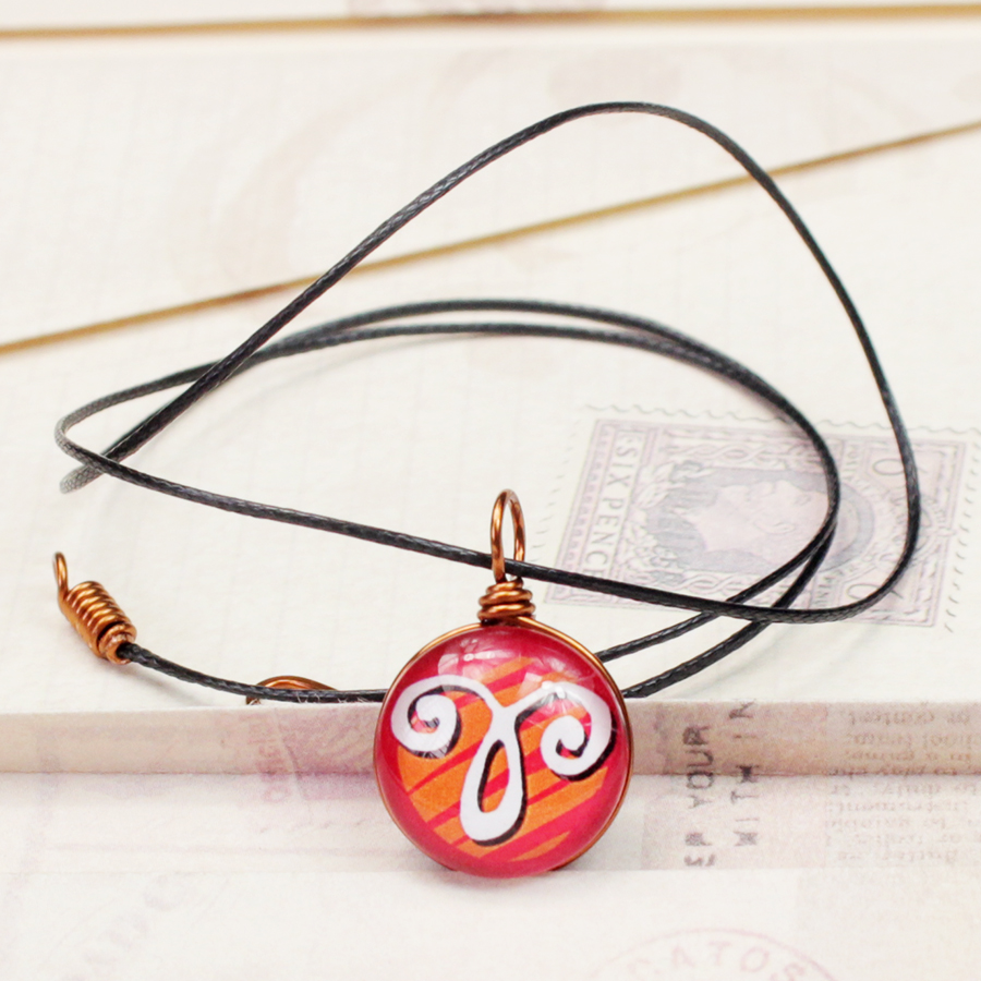 Dây chuyền mặt 14mm hình 12 cung hoàng đạo Zodiac màu sắc tươi sáng 14MM-002