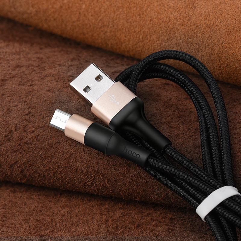 CÁP SẠC NHANH DÂY DÙ ANDROID HOCO X26 - DÀI 1.0M - MÀU ĐEN/ VÀNG/ ĐỎ