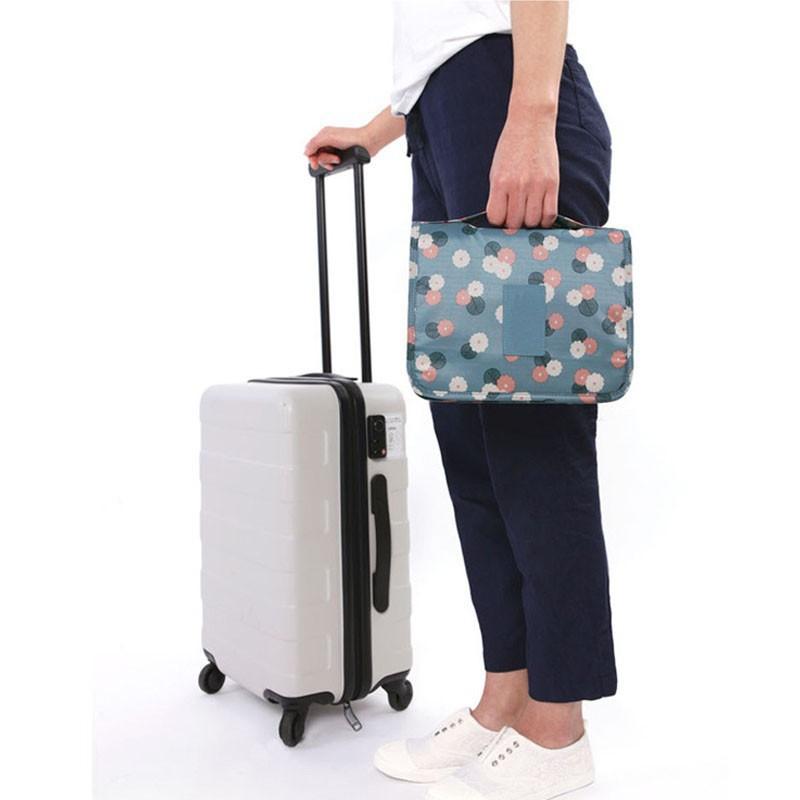 Túi Đựng Mỹ Phẩm & Dụng Cụ Vệ Sinh Cá Nhân Du Lịch Màu Xanh Có Móc Treo