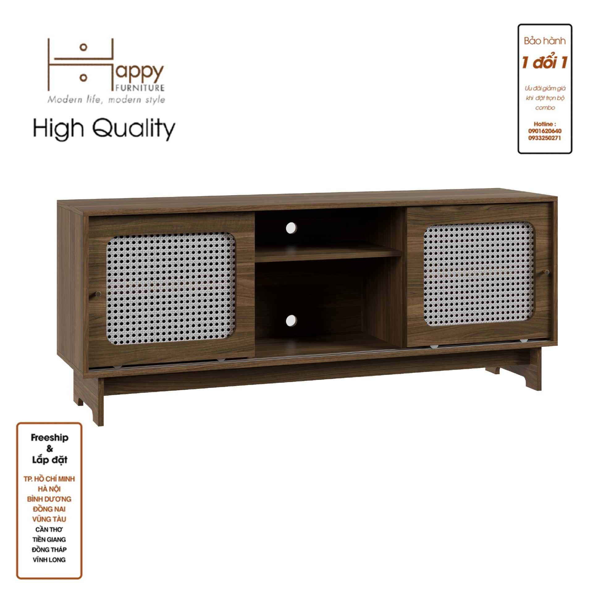 [Happy Home Furniture] MEYDAN , Kệ TV 2 cửa lùa , 160cm x 42cm x 65cm ( DxRxC), KTV_013
