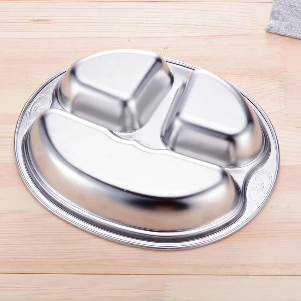 Stainless Steel Divided Kids Plate ,Dinner Snack Food Separated Container