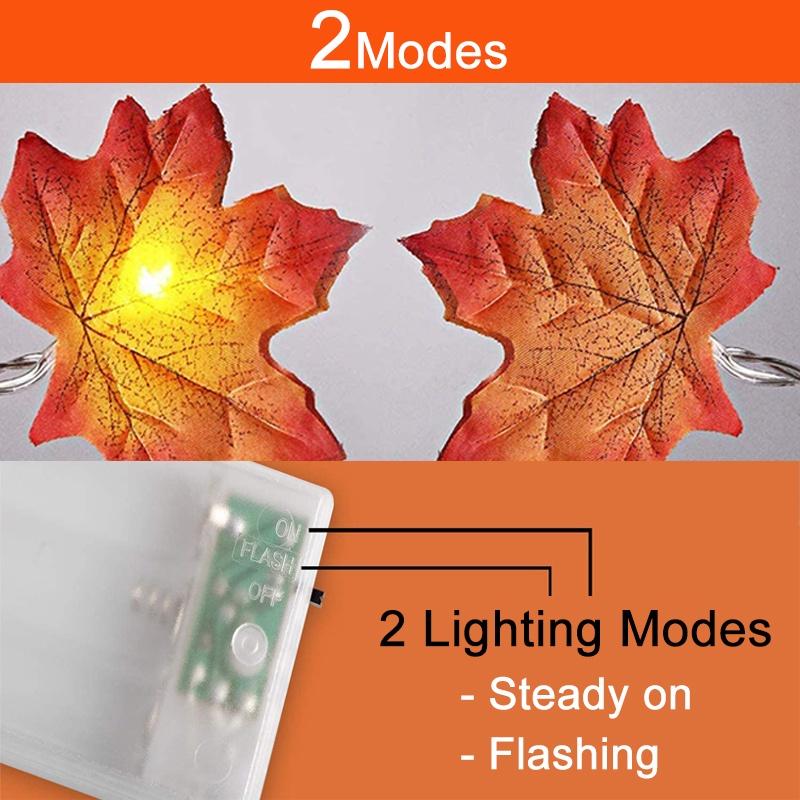 Dây Đèn LED Hình Lá Phong Chạy Pin Dùng Trang Trí