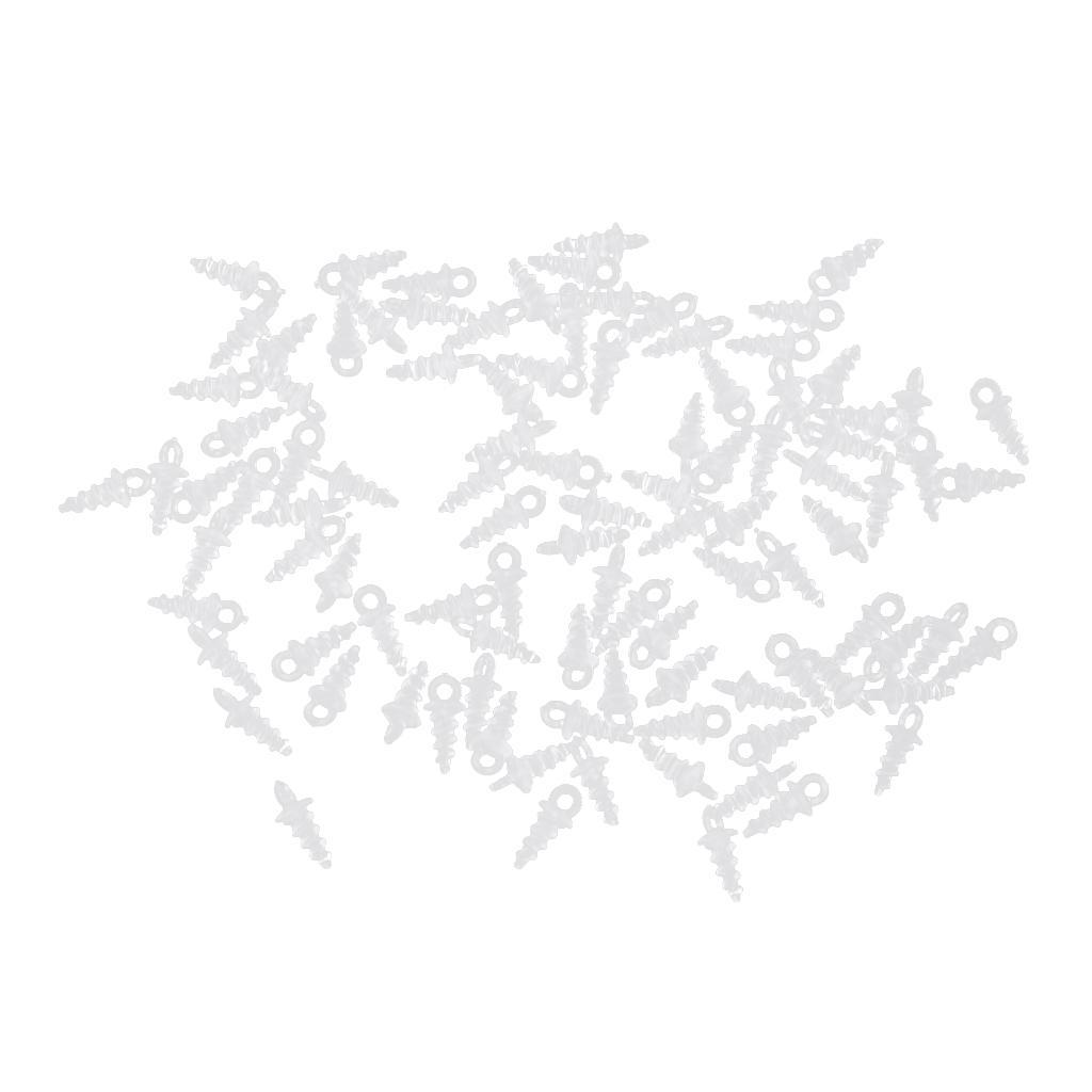 200pcs Bait Screws Pop Up Pegs / Screws Carp Fishing Chod Rigs Transparent