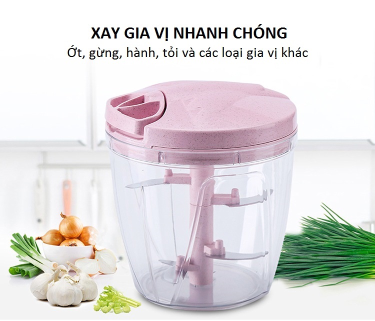 MÁY XAY KÉO TAY ĐA NĂNG, XAY GIA VỊ TỎI ỚT, ĐỒ ĂN DẶM CHO BÉ - có kèm dụng cụ đánh trứng và vắt cam (tặng kèm 3 móc treo dán tường