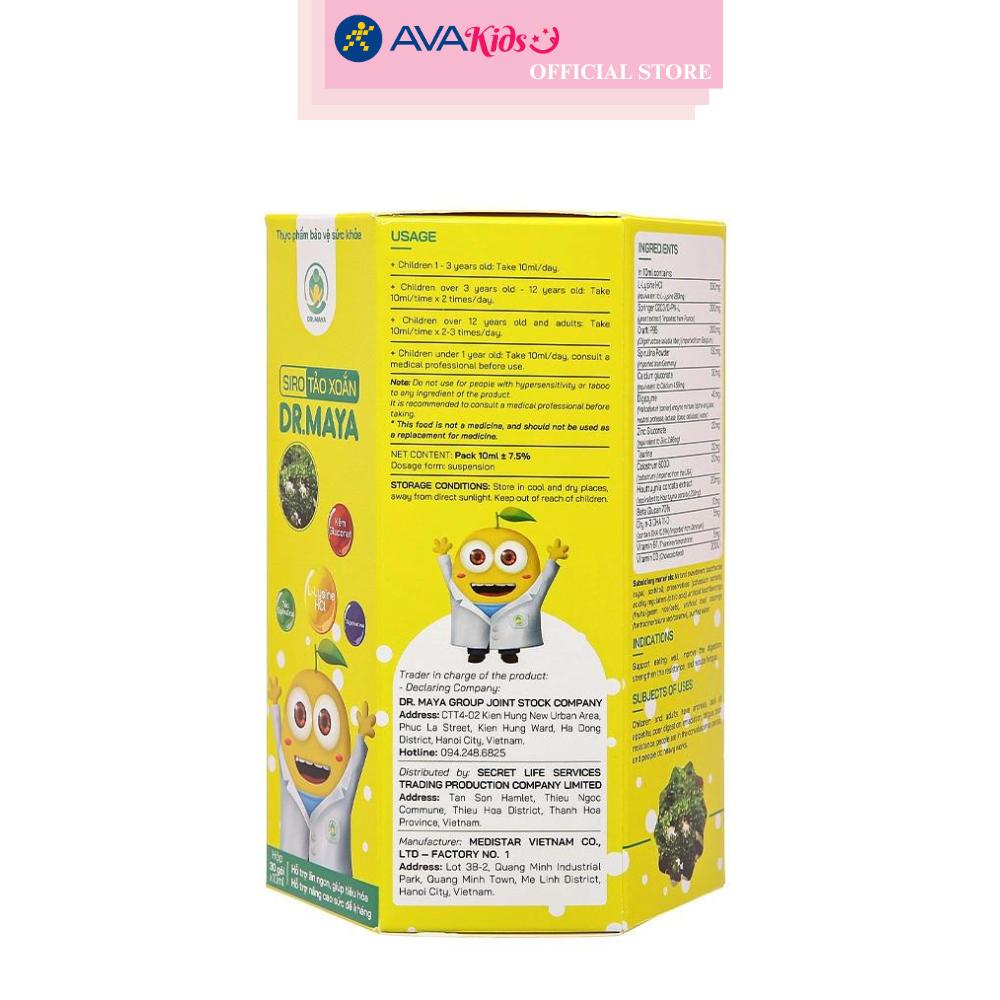 Siro tảo xoắn Dr.Maya giúp ăn ngon, tăng sức đề kháng 30 gói (từ 1 tuổi)