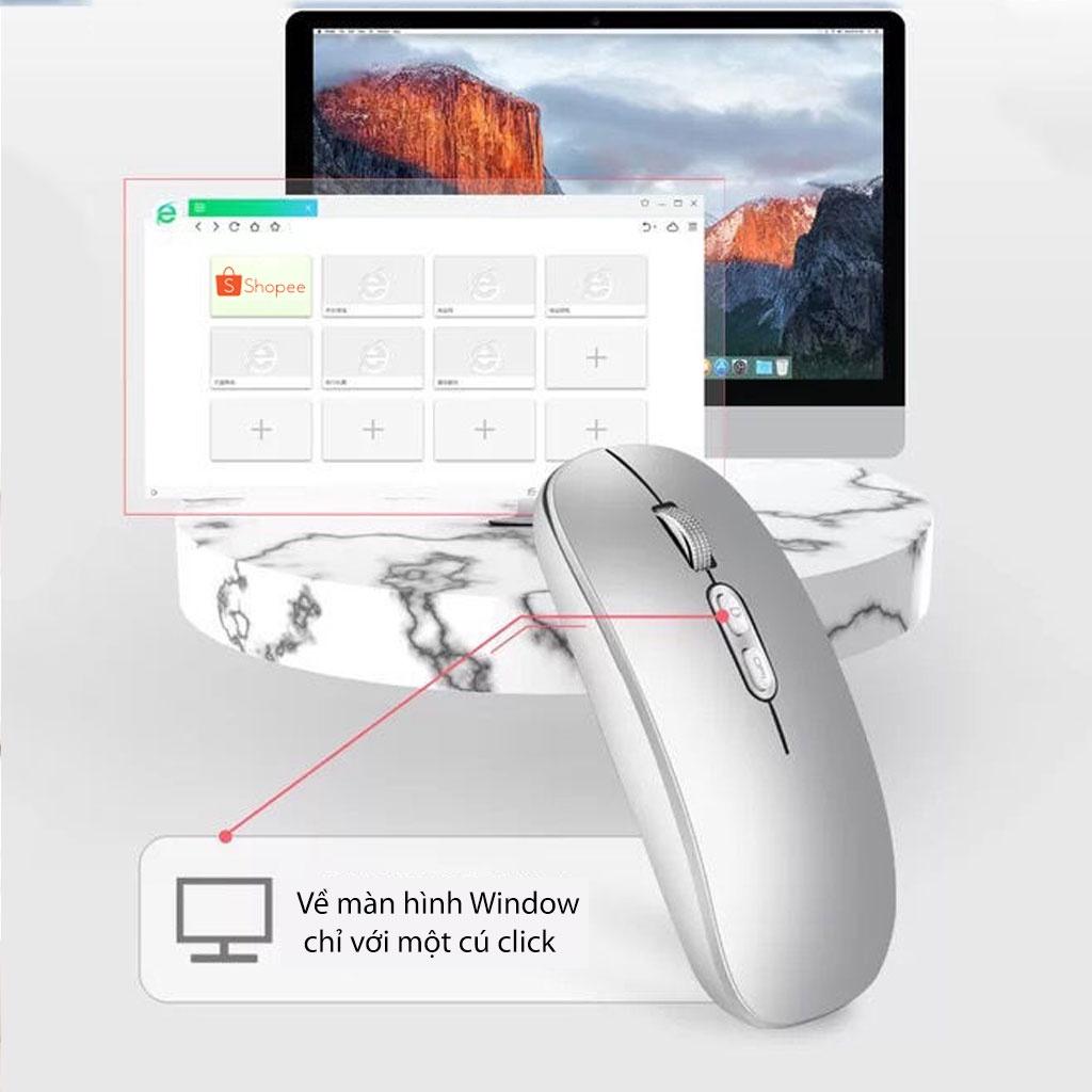 Chuột bluetooth PIXLINK P103BL 2 chế độ sạc pin siêu mỏng không gây tiếng ồn chuyên dùng cho Máy tính, pc, Laptop, Tivi Hàng Chính Hãng
