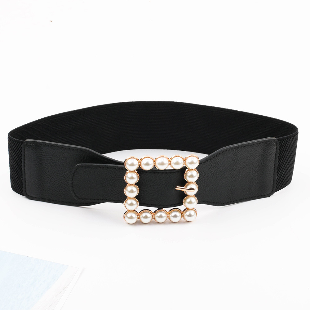 Đai váy Belt chun co giãn Vuông mặt Ngọc thời trang Bản 6cm