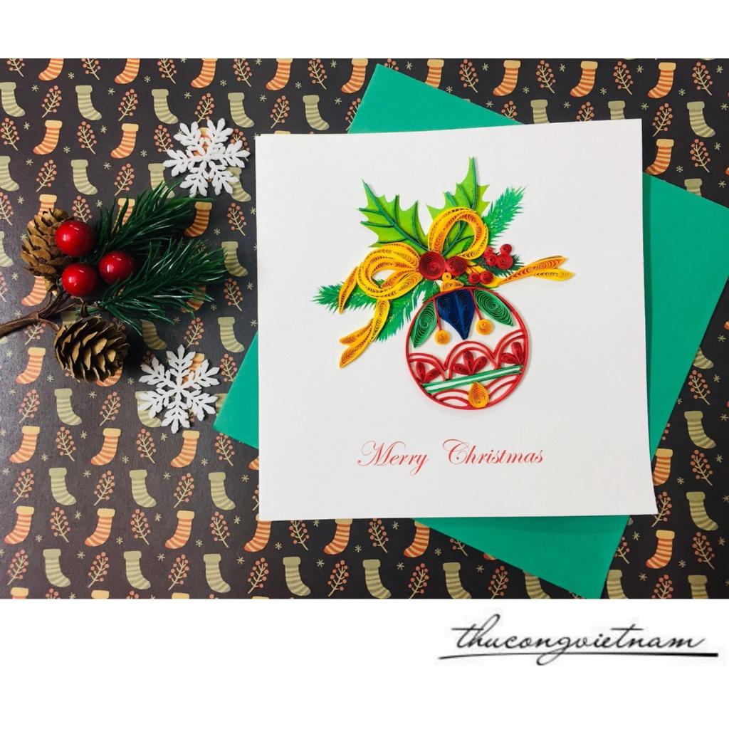 Thiệp Quilling Giáng Sinh 15x15cm