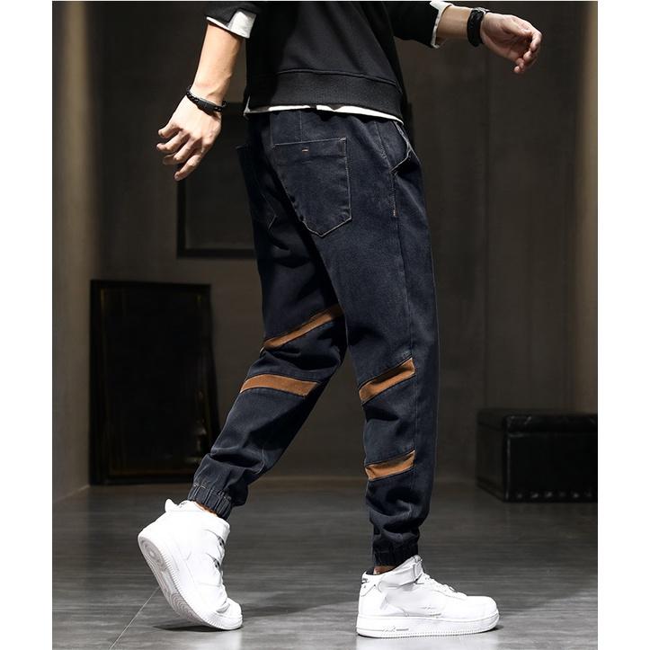 Quần Jean Jogger Nam 2022 Ống rộng cho người béo lẻ size to màu đen