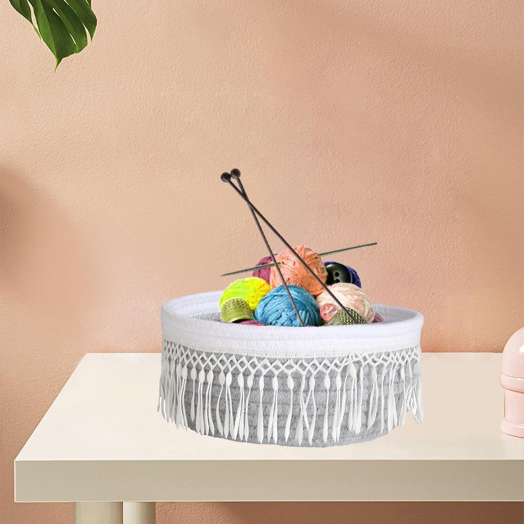 Multifunctional Cotton Woven Basket Washable for Sundries Home Bath