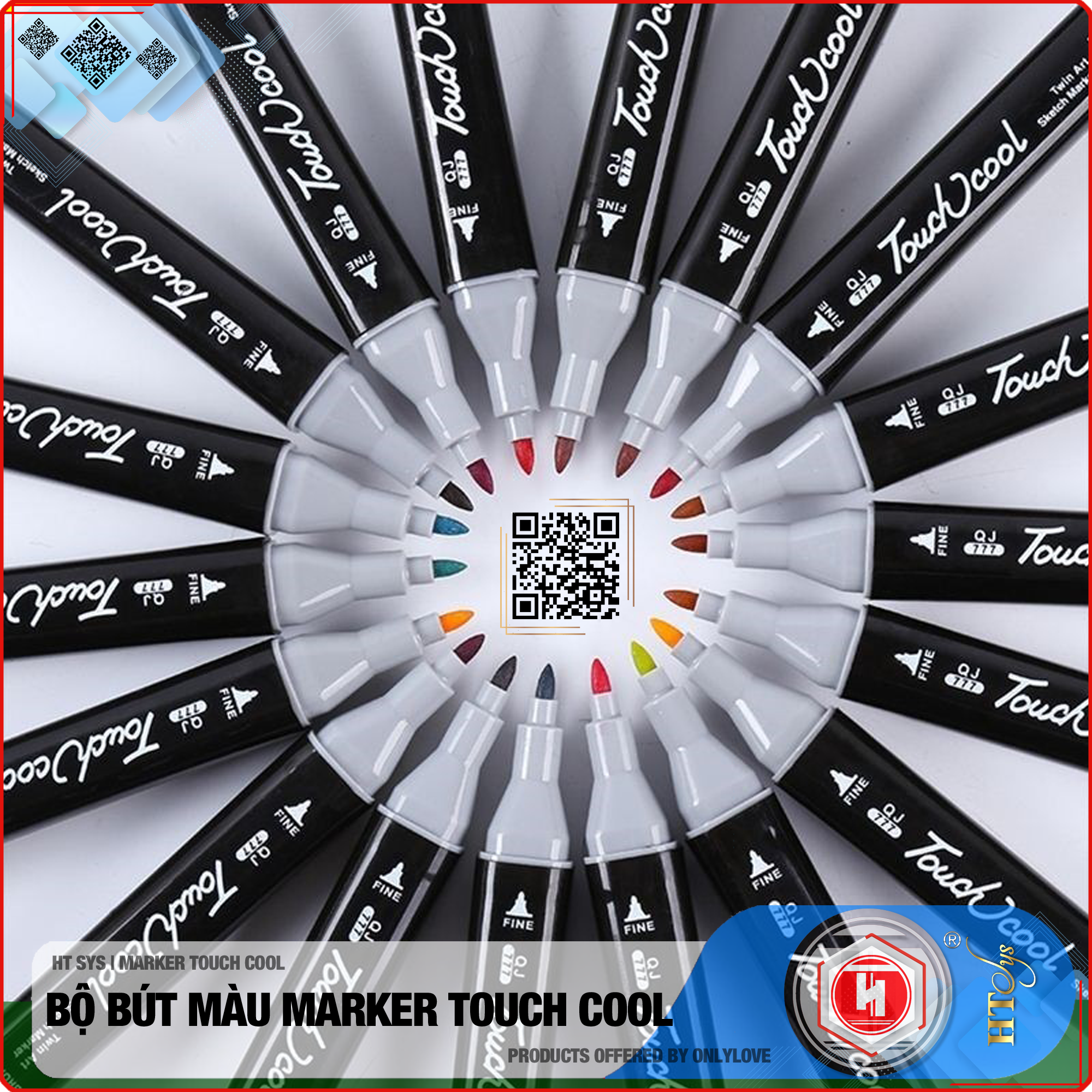 Bút màu Marker Touch Cool Cao Cấp - Bộ 30/40/60/80 - Màu Vẽ Chuyên Nghiệp - Vẽ Anime, Truyện Tranh Manga, Phong Cảnh, Thiết Kế Thời Trang, Đồ Họa, Mỹ Thuật Công Nghiệp - Tặng 1 Facial Cleaning Fad HT SYS - Hàng Nhập Khẩu