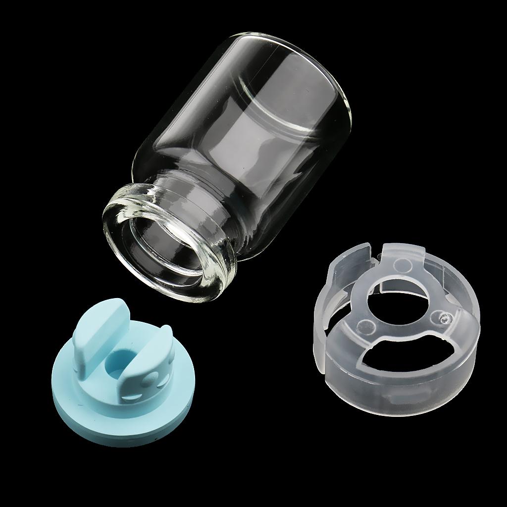 Rất Nhiều 10 Cái Trống Rõ Ràng Thủy Tinh Chai Lọ Lọ Với Màu đen Vít Nắp Màu Xanh