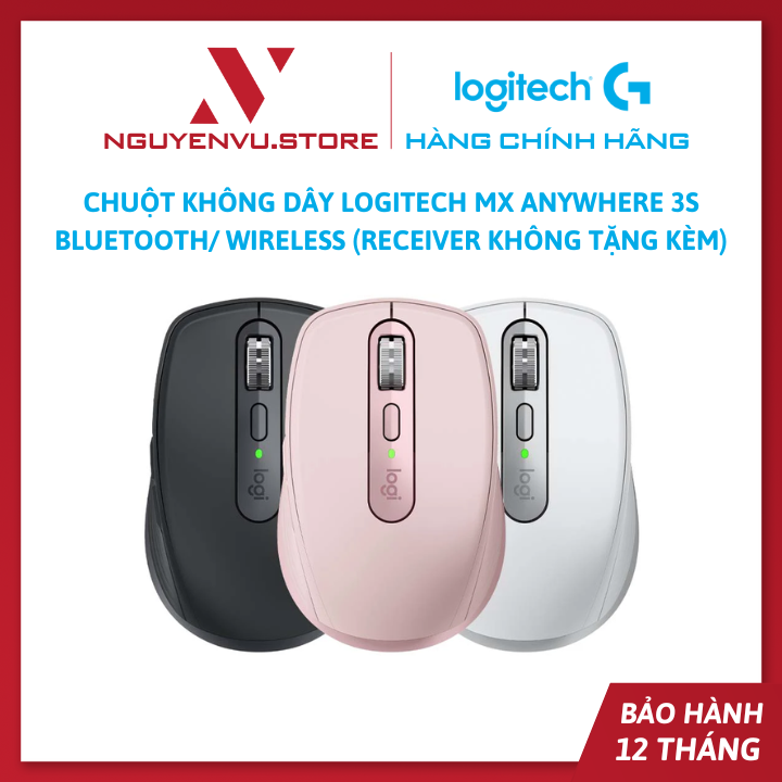 Chuột không dây Logitech MX Anywhere 3S Bluetooth/Wireless (không kèm recevier) - Hàng chính hãng
