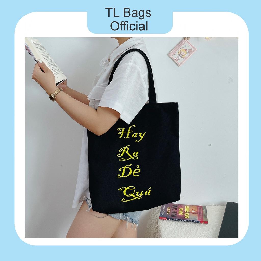 Túi Tote, Túi Vải Canvas TL Thời Trang Hàn Quốc, Hót Trend Hay Ra Dẻ Quá , Có Khóa Kéo Có Ngăn Phụ Bên Trong