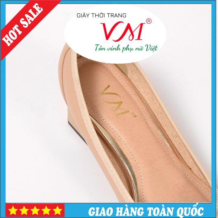 Giày Cao Gót Nữ 5cm Mũi Nhọn, Gót Vuông, Đi Êm Ái - BL.P5386.5FKem.DV