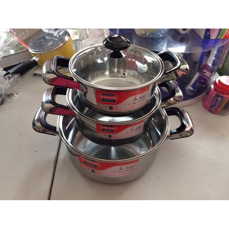Bộ nồi inox 1 đáy Sunhouse SH365