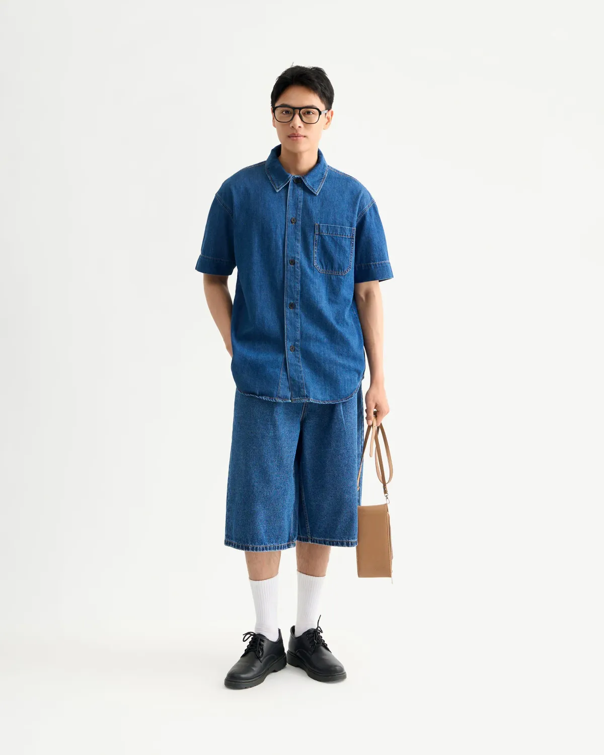 Áo sơ mi denim nam Form Loose - RT 10S25DSH001 | ROUTINE CÀ MAU