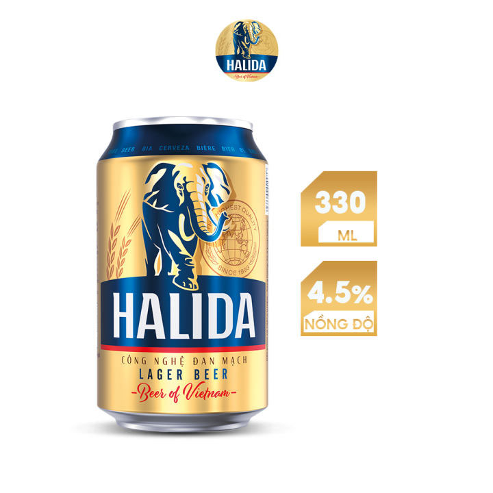 Lốc 6 lon bia Halida 330ml