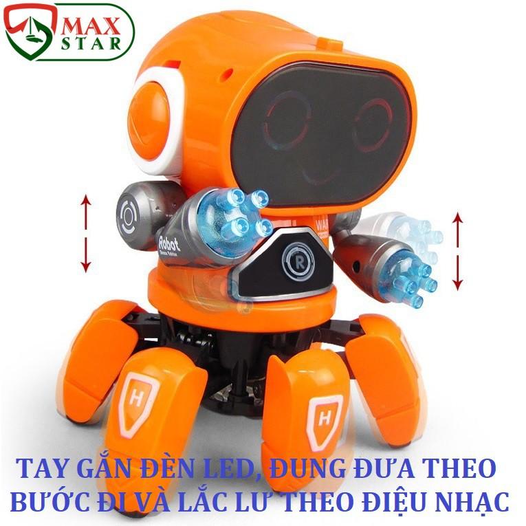 Robot đồ chơi thông minh phát nhạc nhảy múa gắn đèn led nhấp nháy vui nhộn trẻ em Đồ chơi robot