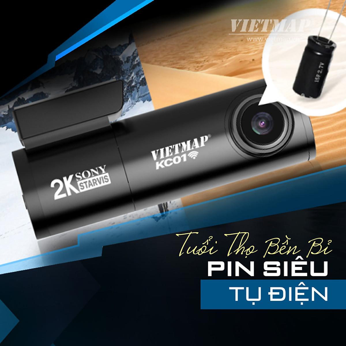 Camera Hành Trình Ô Tô Ghi Hình Trước & Sau Tích Hợp Thẻ Nhớ 32GB VIETMAP KC01 - Hàng Chính Hãng