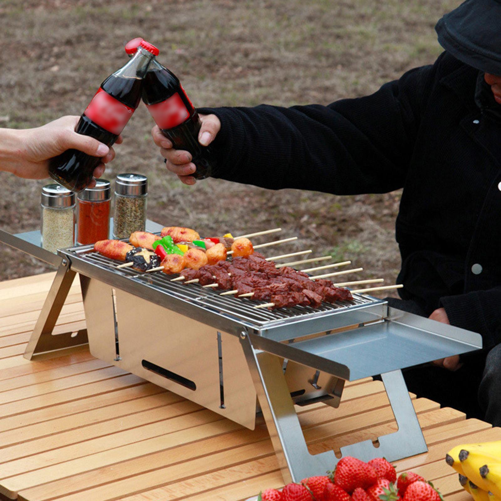 Grill Barbecue Grill Portable Adjustable Wood Burning Grills Folding Grill Tabletop Bbq Grill for Beach Camping Picnic