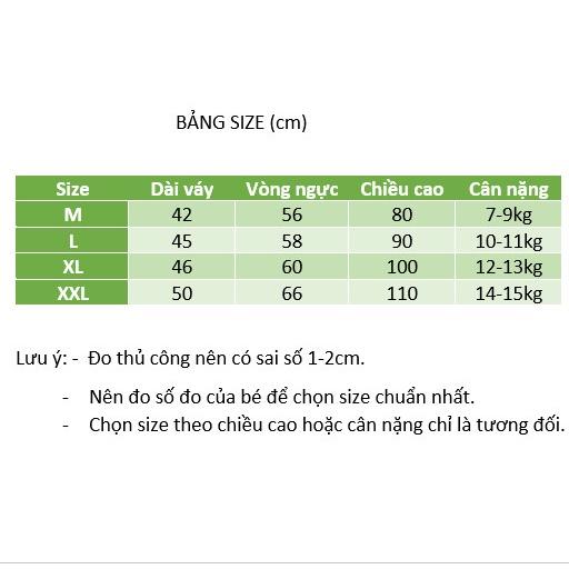 Váy đầm bé gái đính hoa giả yếm 2 tầng dễ thương