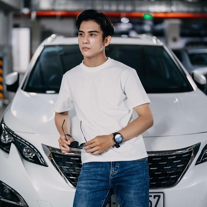 Áo thun nam trắng trơn tay ngắn, cổ tròn, vải cotton co giãn, BLACK TEE thiết kế đơn giản TSBLT0006