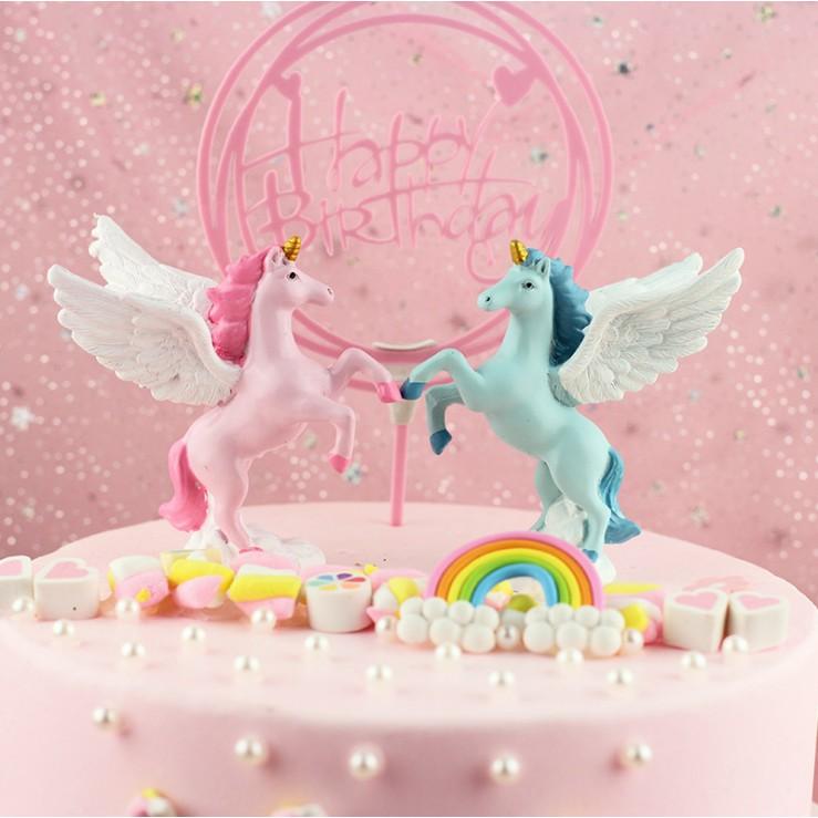 KHO-HN * Mô hình ngựa một sừng Unicorn dùng trang trí bánh sinh nhật, tiểu cảnh, quà tặng, DIY