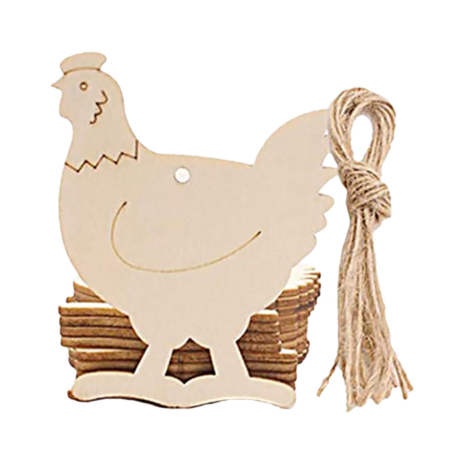 Set 10 Mặt Dây Chuyền Lễ Phục Sinh Bằng Gỗ Kèm Dây Rơm Đeo Cổ Tự Làm Tự Trang Trí Cho Trẻ Em Sáng Tạo