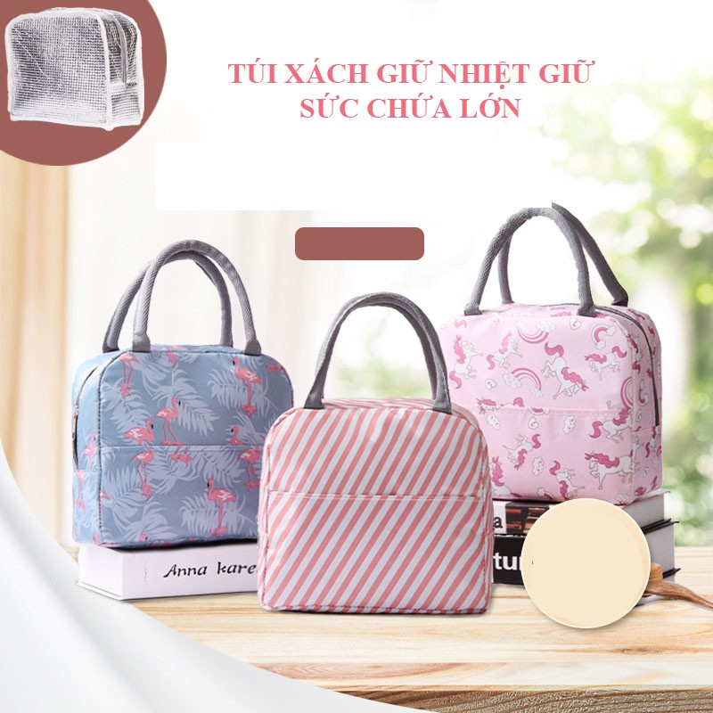 Túi Đựng Hộp Cơm Giữ Nhiệt Với Nhiều Họa Tiết