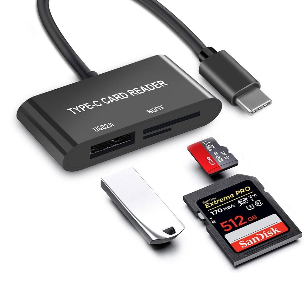 Đầu Đọc Thẻ Micro SD 3 Trong 1 Loại C Sang USB SD Đĩa SD/TFU - Type-C card reader USB 3.0