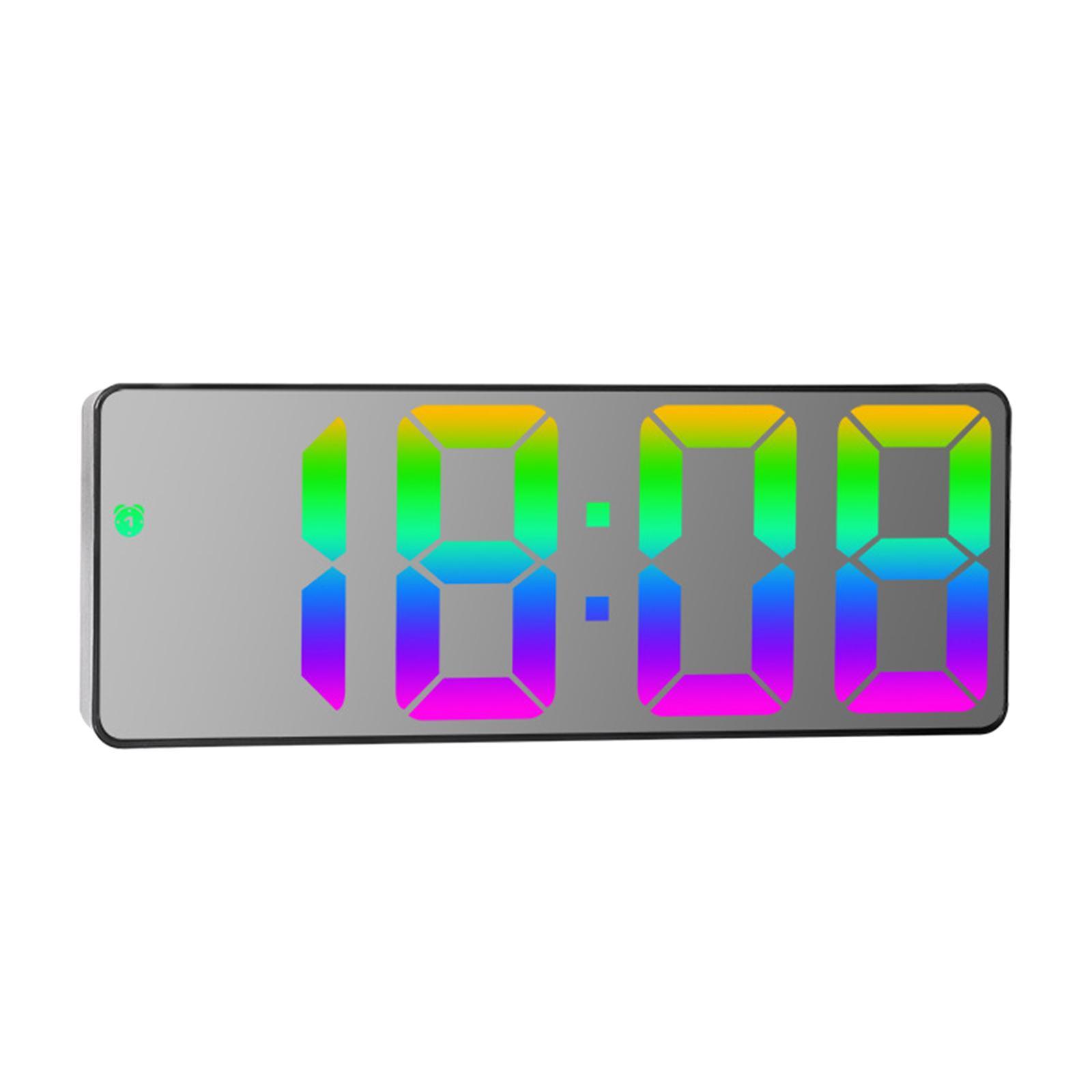 Colorful Digital Alarm Clock Desktop Smart LED Clock with Temperature Date