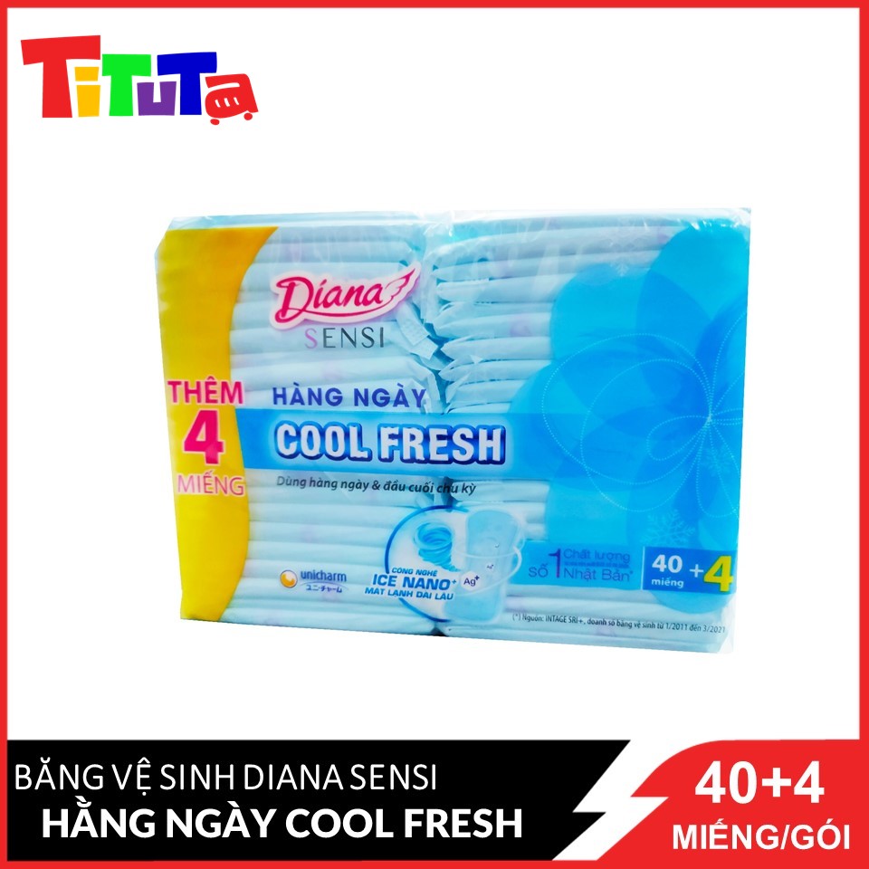 Băng vệ sinh Diana Sensi Hàng Ngày Cool Fresh 40 + 4 miếng/gói