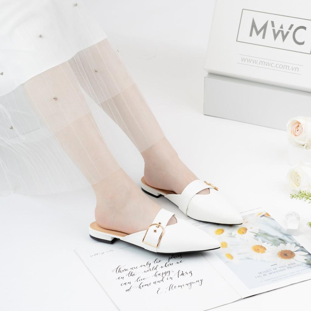 DÉP SỤC NỮ - ĐẾ VUÔNG 2CM MŨI NHỌN - QUAI KHÓA CÁCH ĐIỆU SIÊU SANG SIÊU HOT MWC NUDE- 3394