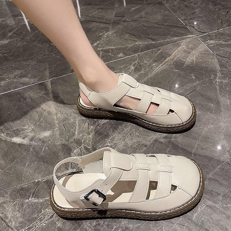 Sẵn Dép sandal trắng cut out cực xinh style ullzang G076