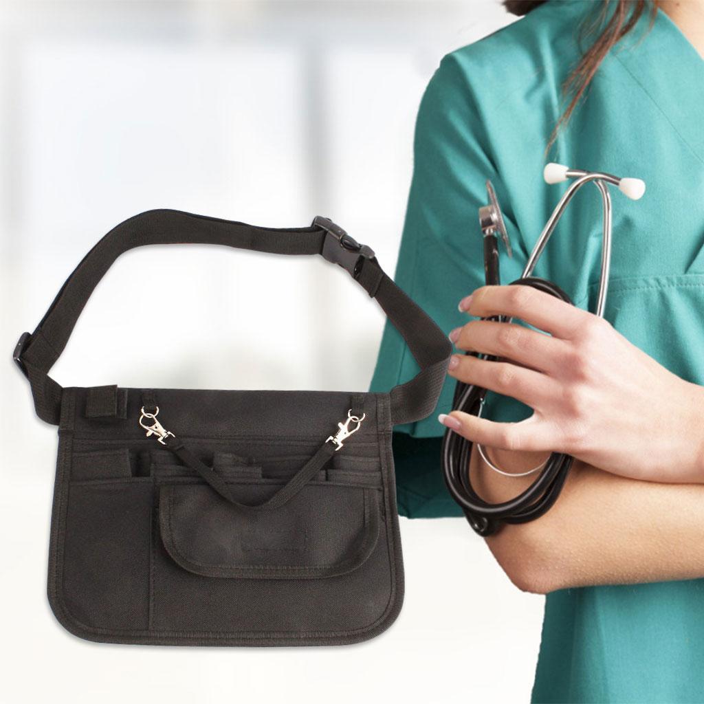 Waist Bag Nurse Pouch for Portable Tool Pocket Organizer Belt black