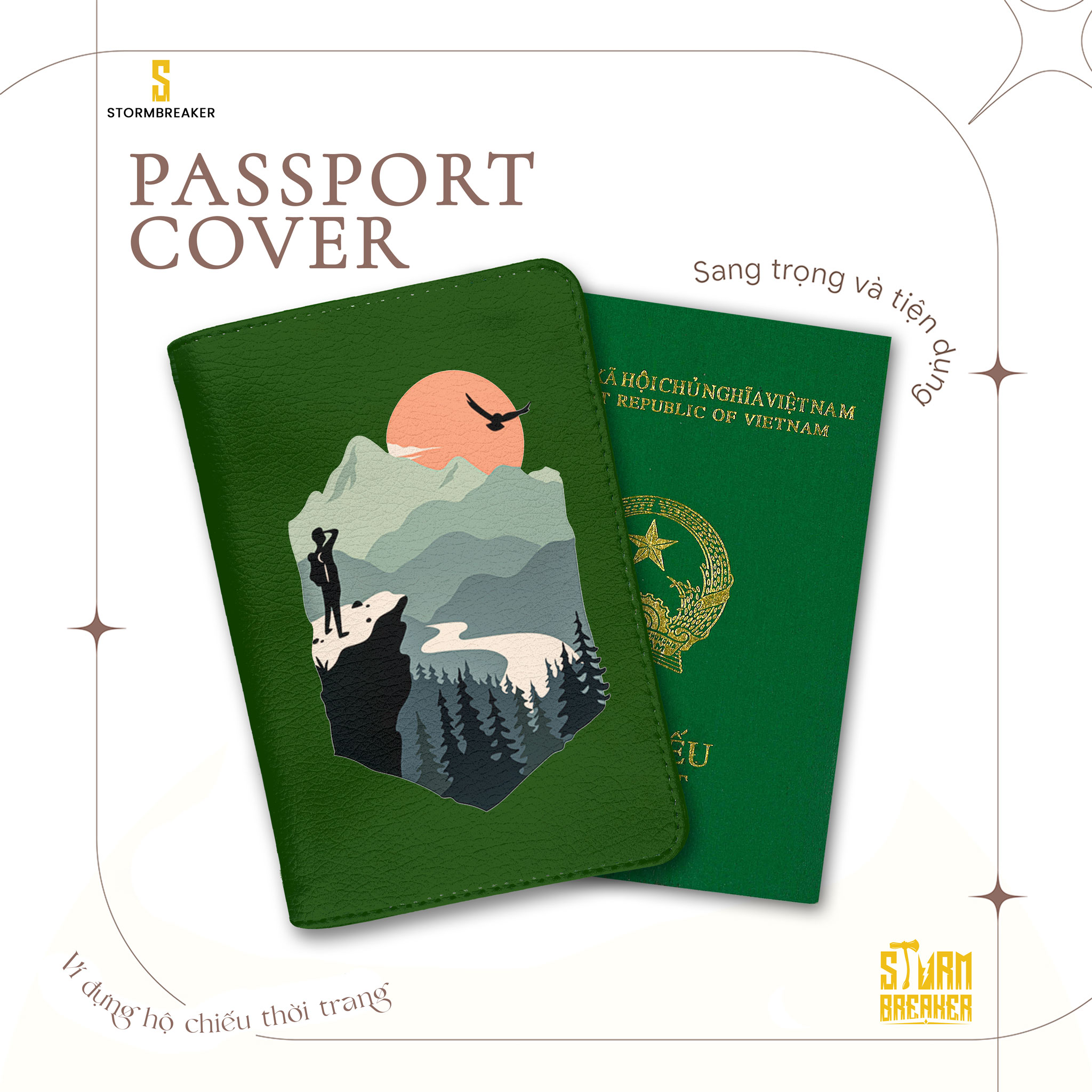 Ví Passport Du Lịch TREKKING - Bao Da Hộ Chiếu STormbreaker Siêu Dễ Thương - Passport Cover Holder SAY YES ADVENTURE - Thiết Kế Đơn Giản - Tinh Tế - Hình Ảnh Sắc Nét - ATPP118