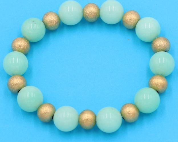 Chuỗi đeo tay - đá ngọc bích xanh 10 ly VNBXHVT1 - hợp mệnh Mộc, mệnh Hỏa