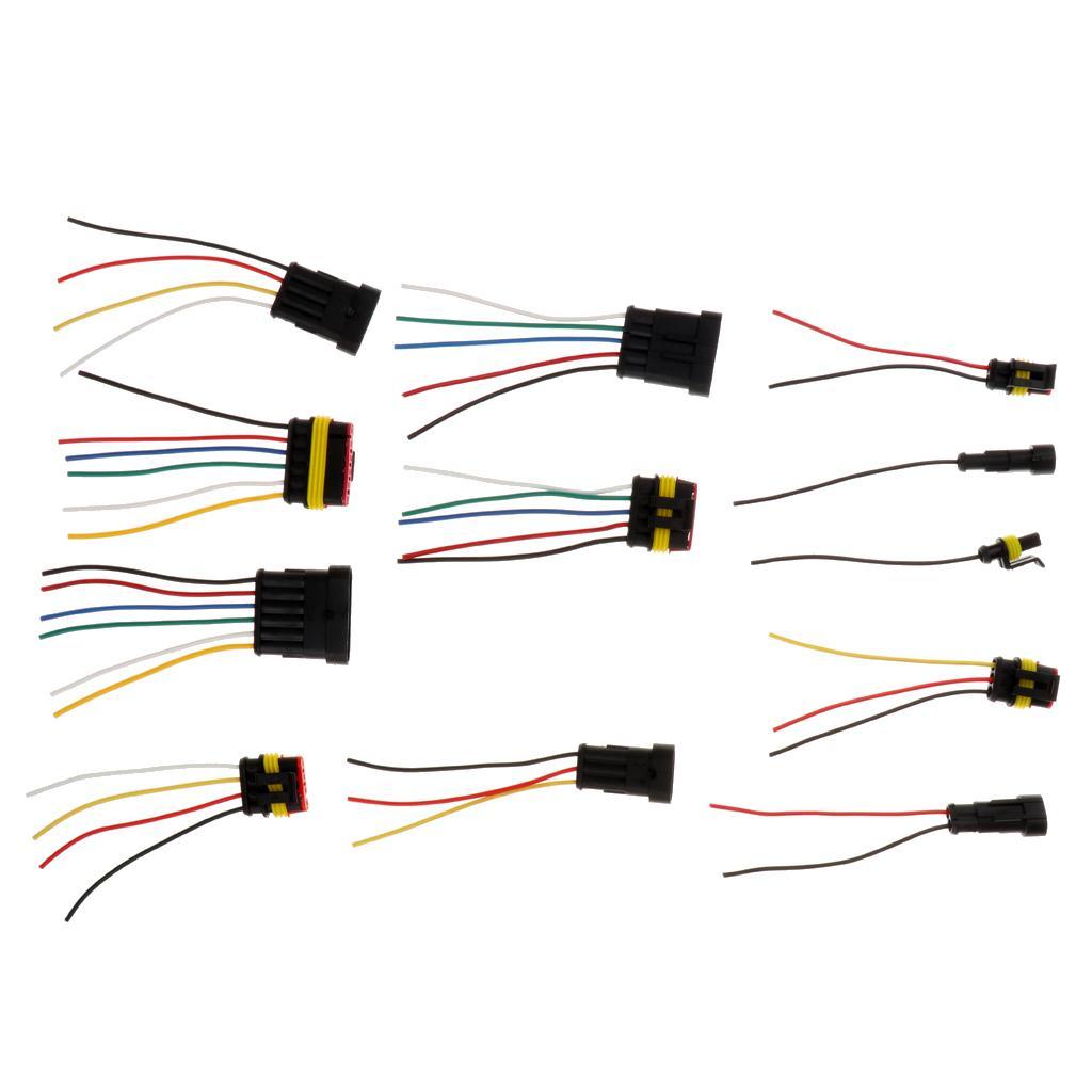1 2 3 4 5 6 Pins Way Sealed Waterproof Electrical Wire Connector Plug Car Auto Waterproof Electrical Connector Plug Socket Kit with Wire, Pack of 6