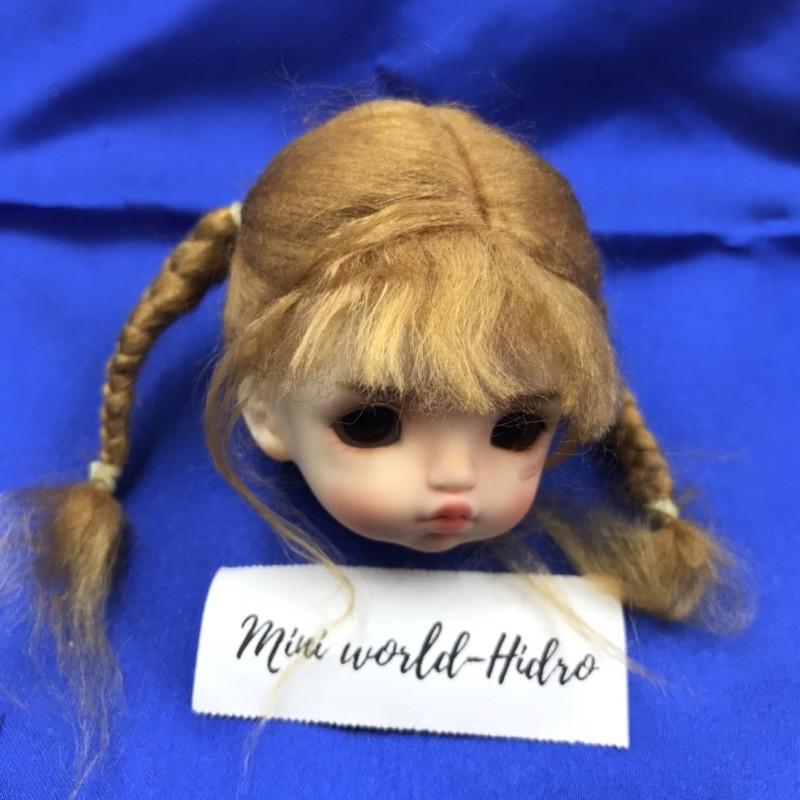 Wig len Tóc giả dành cho búp bê BJD Size 1/8, Baboliy, Amy handmade.