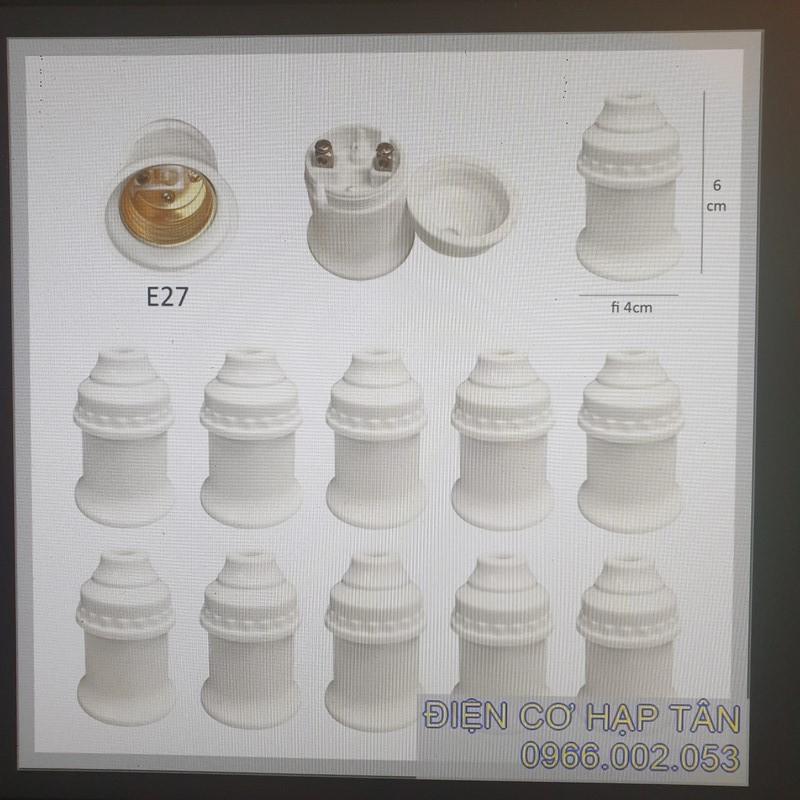 Đuôi đèn thả , đuôi đèn xoáy e27 đen trắng 27mm