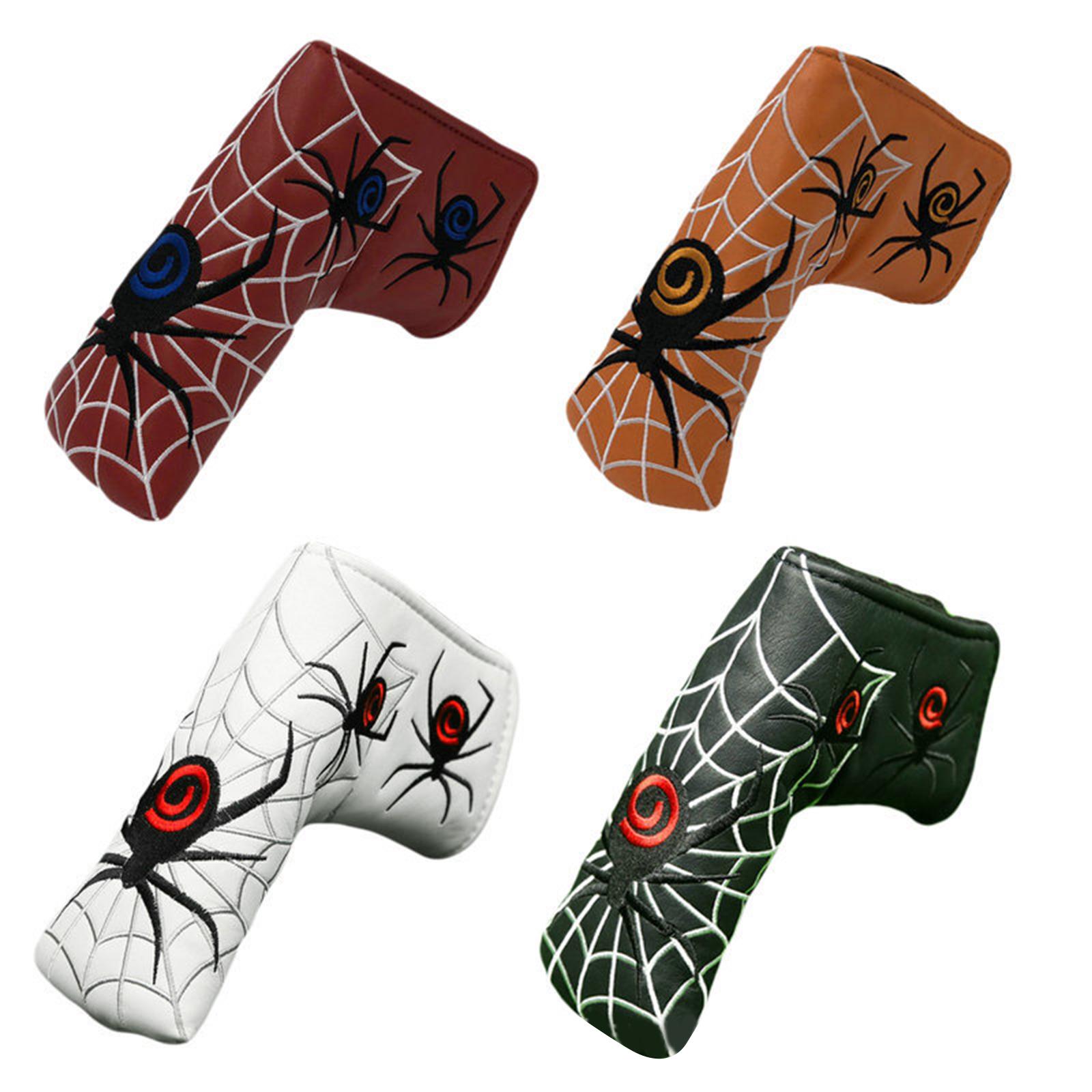 Waterproof Spider Embroidery Golf Putter Cover Club Blade Head Cover Headcover Golf Protective Sleeve Golfer Equipment Gift