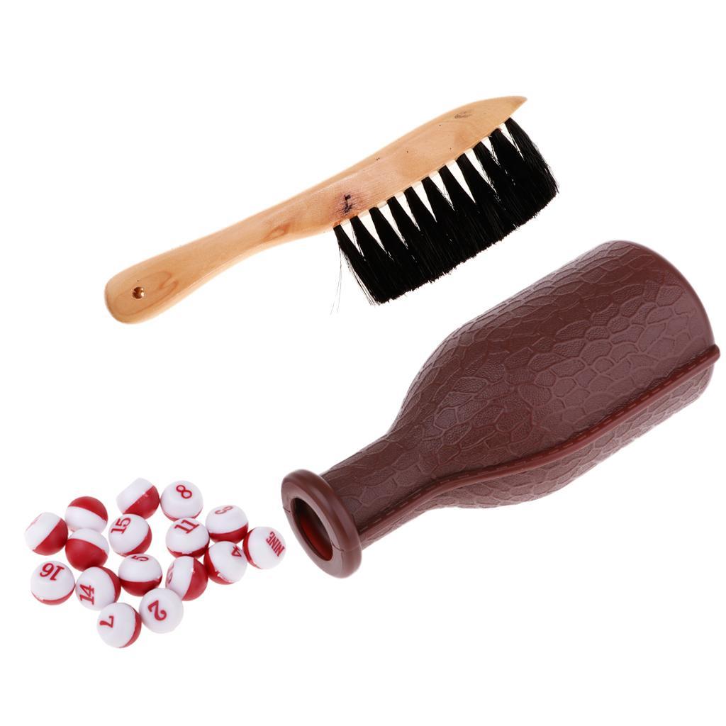 Billiard Pool Table Brush Rail Felt Cleaner Cleaning Tool with Free Snookers Shaker Bottle Tally Ball Kelly Pill Pool