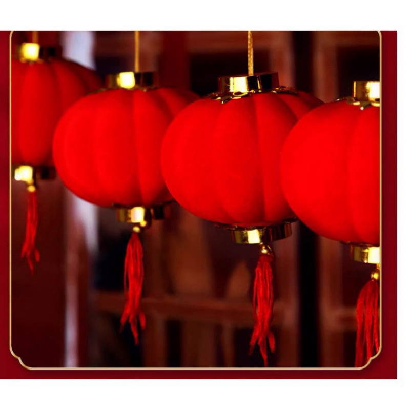 Set 25 Lồng Đèn Nhung Đỏ Size 5cm Trang Trí Tết Cực Đẹp