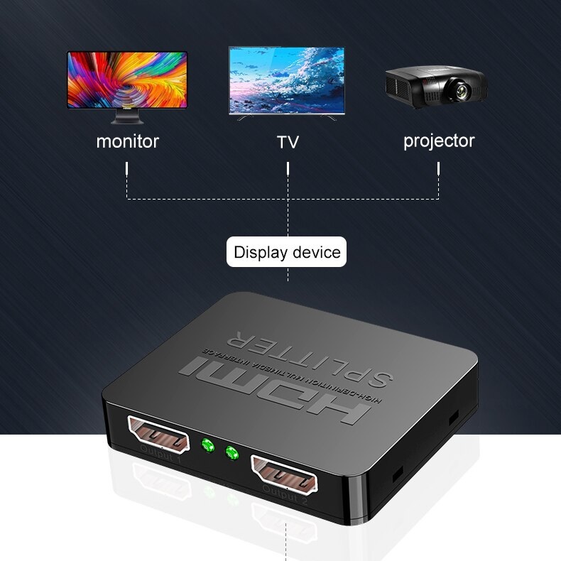 SOAIY Bộ Chia HDMI 1 Ra 2 Chất Lượng 4K Video Switch HDMI Switcher Splitter 1X2 - Hàng Nhập Khẩu